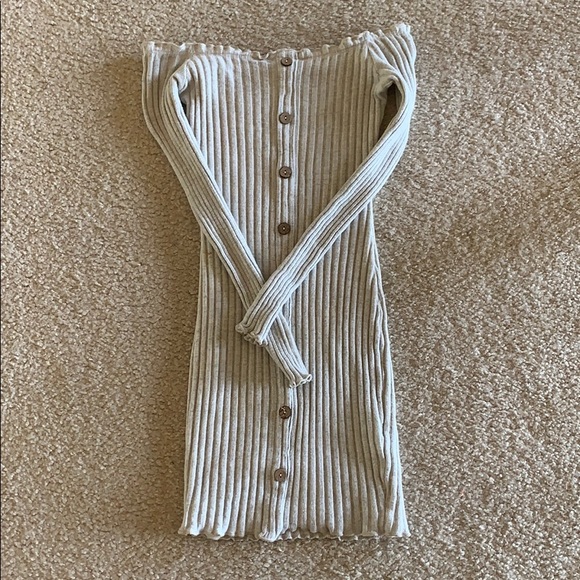 Jacklyn Off Shoulder Mini Dress - Oatmeal - Picture 5 of 5